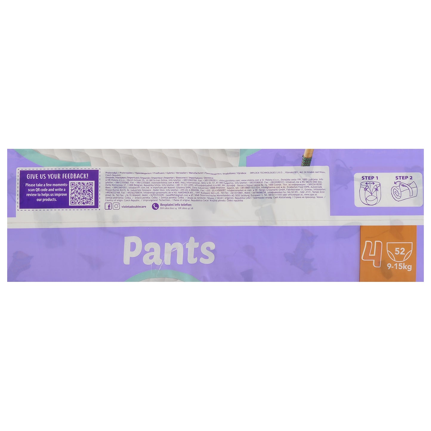 Diaper/Pants Double Care 4 (9 - 15 kg), 52 pieces.