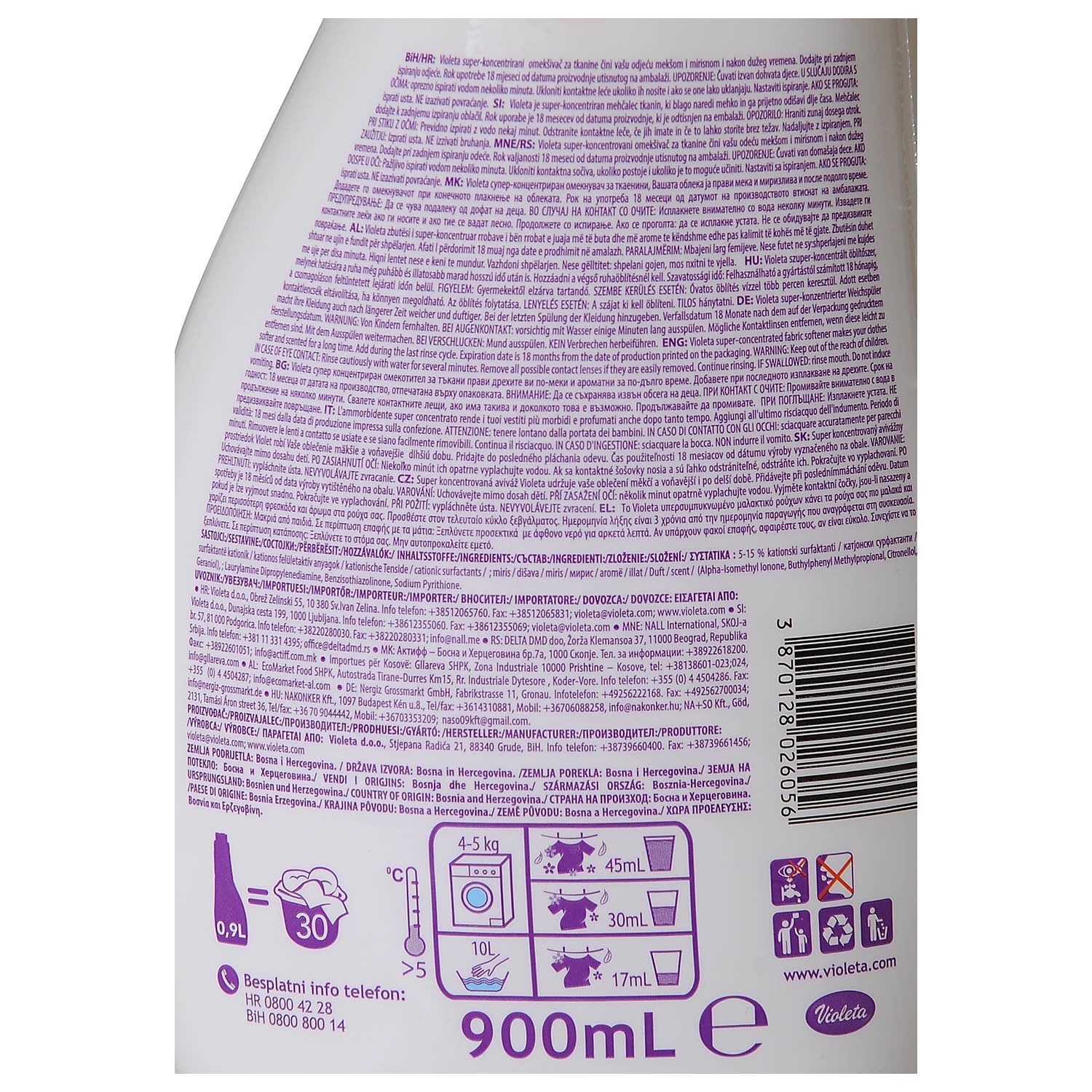 Weichspüler Sensitive Violeta 900 ml - Ellak 