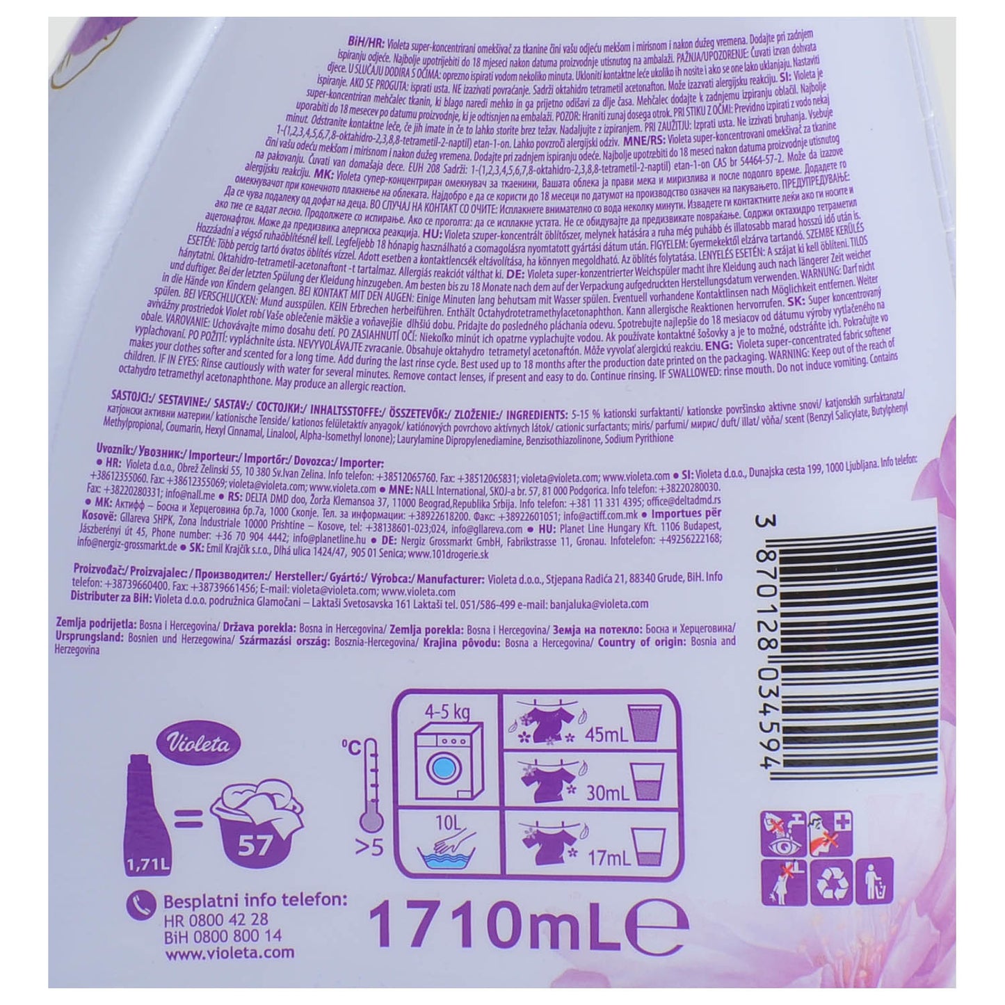 Weichspüler Violeta Intense Original 1,71 L.