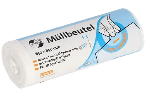 Müllsäcke 60-80l, HDPE in weiß, 50 Stück