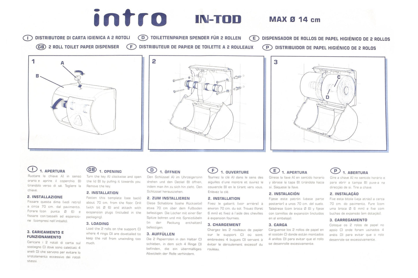 Spender - Toilettenpapier für2 Rollen, weiß-transparent