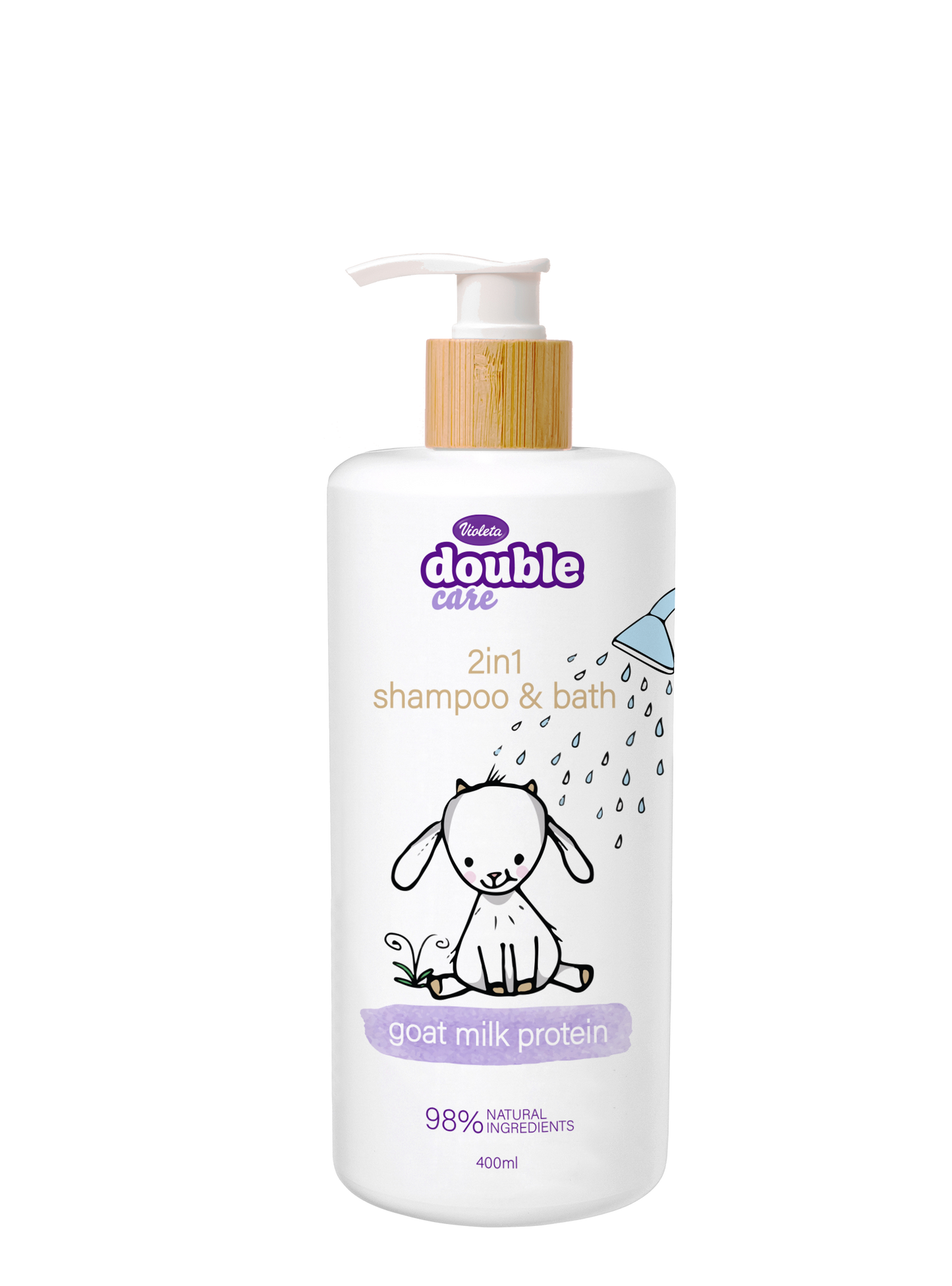 SHAMPOO & BAD mit Ziegenmilchprotein VIOLETA Double Care 2 in1-Babys 400ml