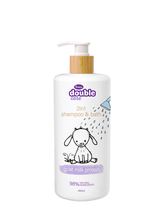 SHAMPOO & BAD mit Ziegenmilchprotein VIOLETA Double Care 2 in1-Babys 400ml