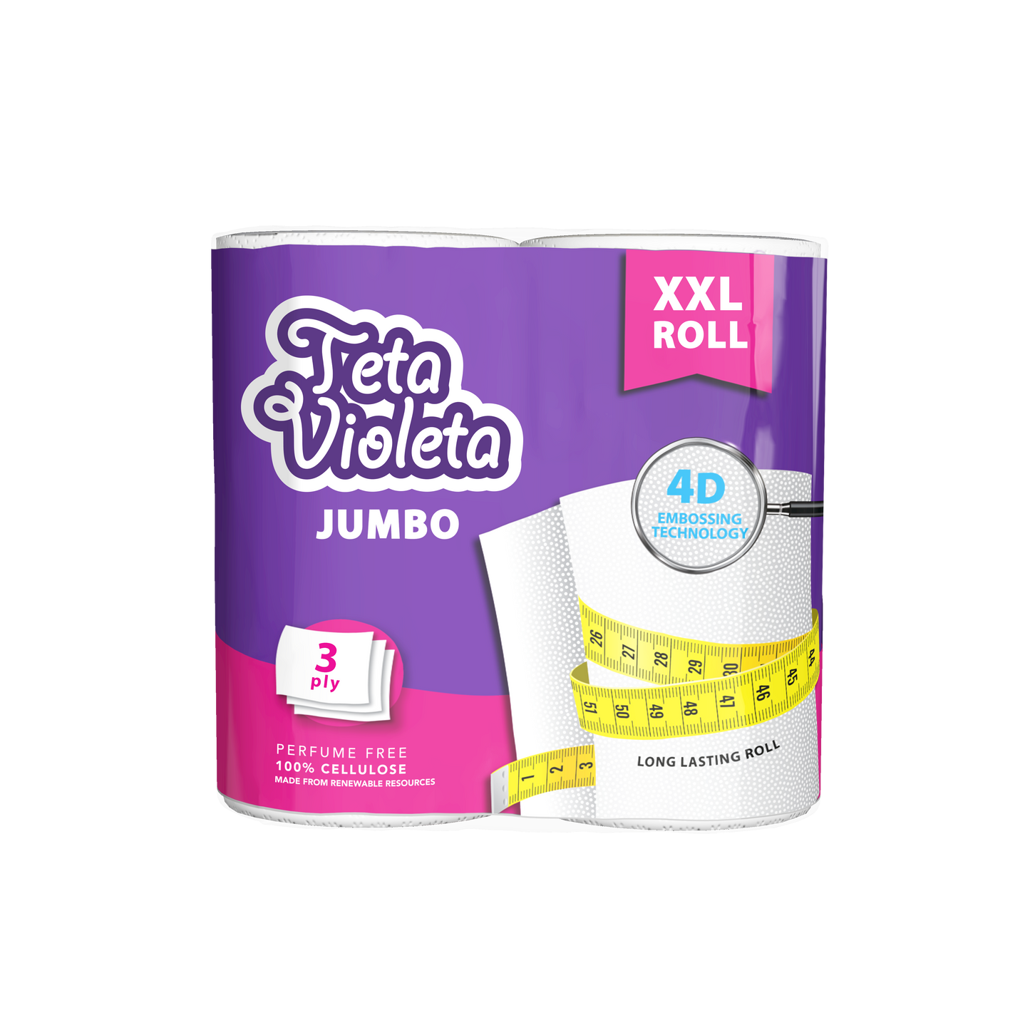 Küchenrollen JUMBO 2/1 Teta Violeta XXl 3-lagig - Ellak 