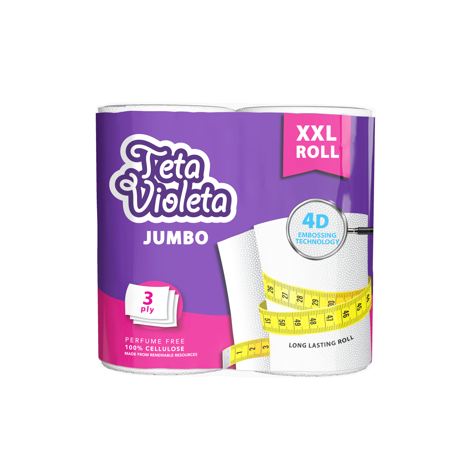 Küchenrollen JUMBO 2/1 Teta Violeta XXl 3-lagig - Ellak 