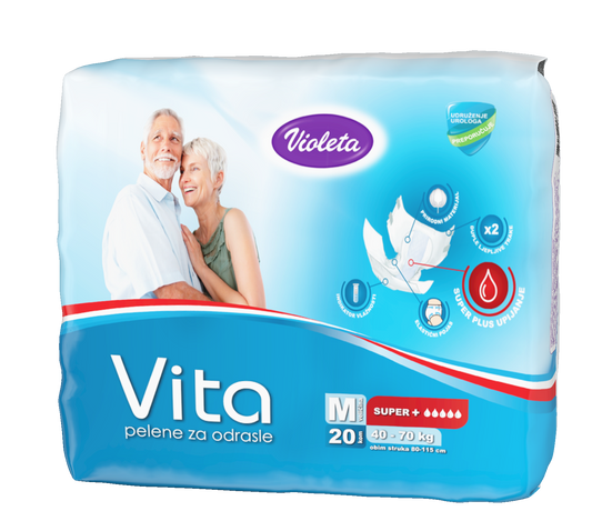 Windeln für Erwachsene Violeta - M super plus (40-70 kg) 20 Stk. - Ellak 